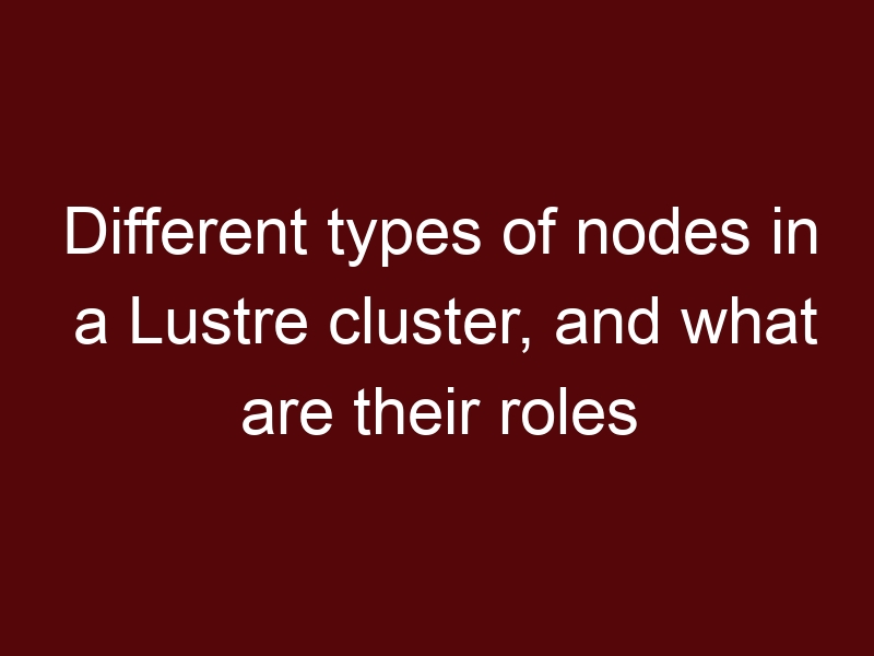 Different types of nodes in a Lustre cluster, and their roles