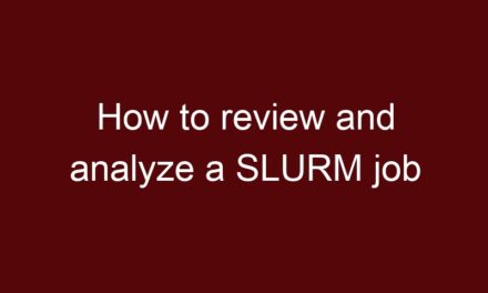 How to review and analyze a SLURM job