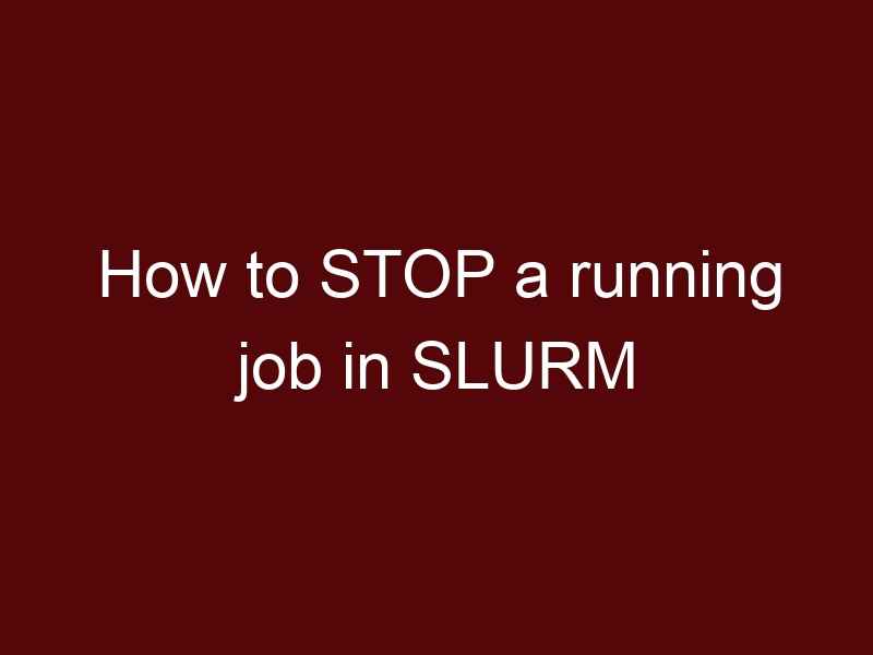 How to STOP a running job in SLURM