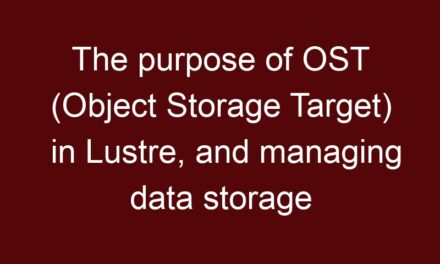 The purpose of OST (Object Storage Target) in Lustre, and managing data storage