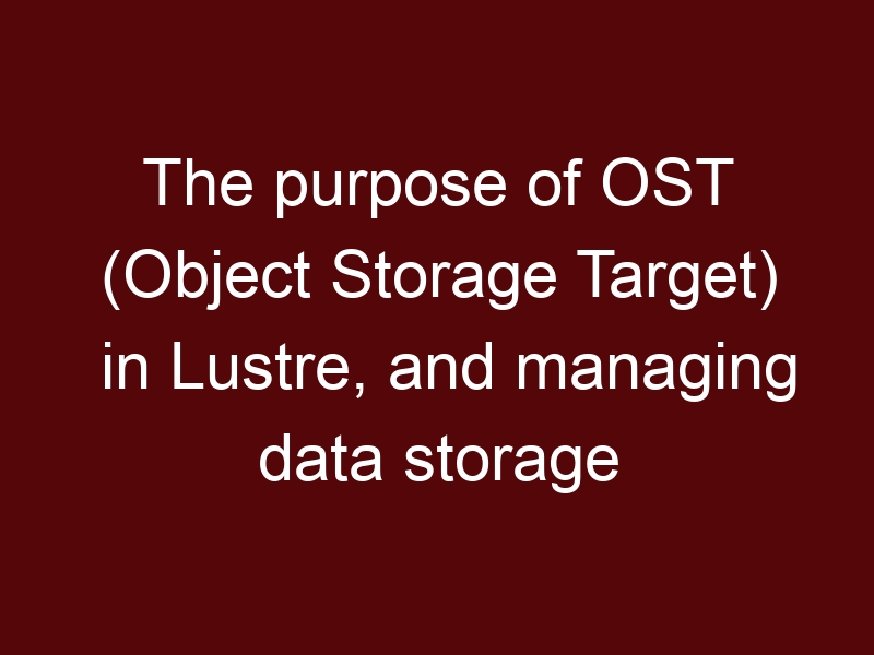 The purpose of OST (Object Storage Target) in Lustre, and managing data storage