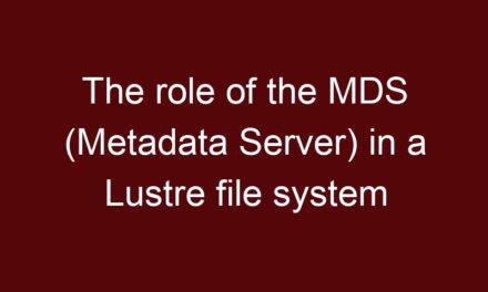 The role of the MDS (Metadata Server) in a Lustre file system