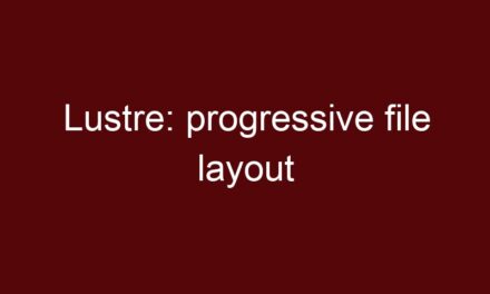 Lustre: progressive file layout